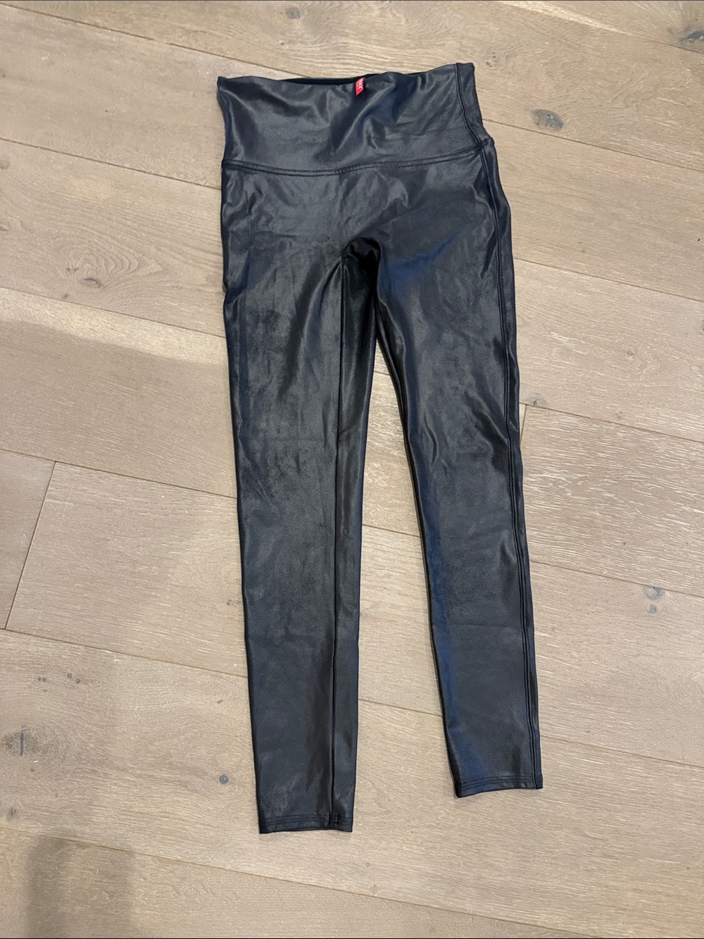 SPANX Black Shaping Leggings with Red Logo Tag